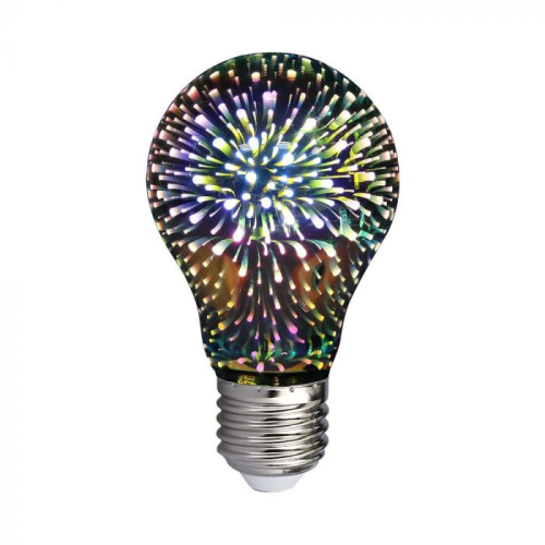 Bec LED filament 3D 3W E27 A60 3000K, V-TAC