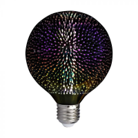 Bec LED filament 3D 3W E27 G125 3000K, V-TAC