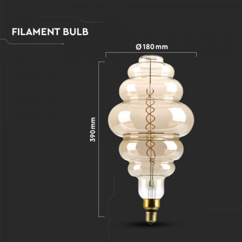 Bec LED dimabil filament 8W E27 S200 2000K, V-TAC