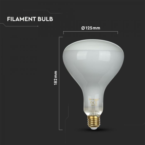 Bec LED dimabil filament 8W E27 R125 2700K, V-TAC
