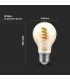 Bec LED filament 4W E27 A60 1800K Amber, V-TAC