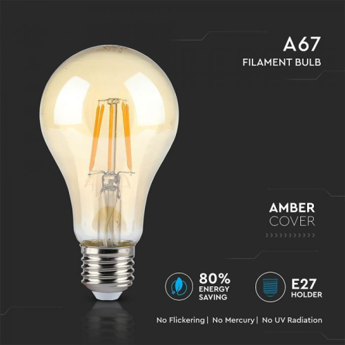 Bec LED filament 8W E27 A67 2200K, V-TAC
