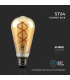 Bec LED filament forma curbata 4.8W E27 ST64 1800K, V-TAC