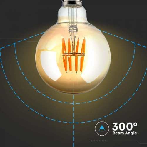 Bec LED filament 8W E27 G95 2200K, V-TAC
