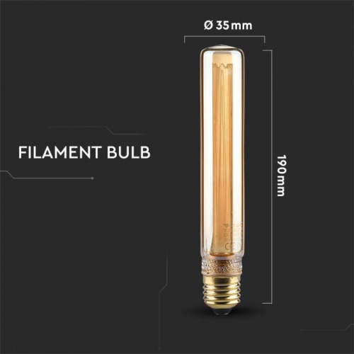 Bec LED dimabil filament 2W E27 T30 1800K, V-TAC