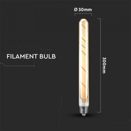 Bec LED dimabil filament 5W E27 T30 2200K, V-TAC