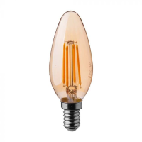 Bec LED dimabil filament 4W E14 lumanare 2200K, V-TAC