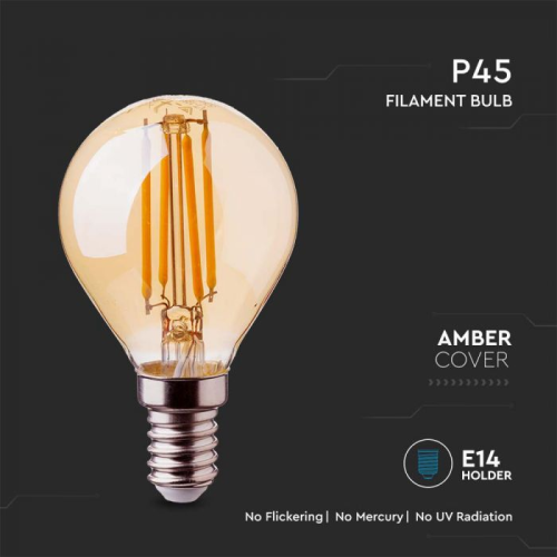 Bec LED filament 4W E14 P45 2200K, V-TAC