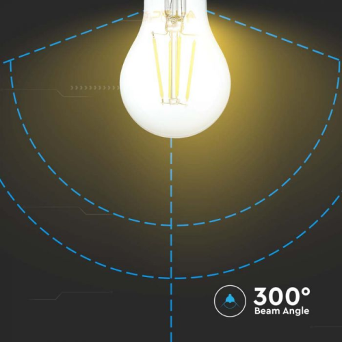 Bec LED filament 6W E27 A60 3000K, V-TAC
