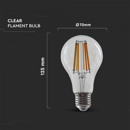 Bec LED filament 18W E27 A70 3000K, V-TAC