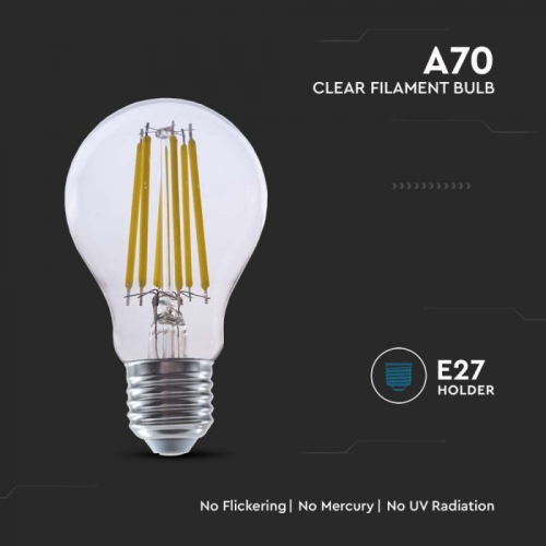 Bec LED filament 18W E27 A70 3000K, V-TAC