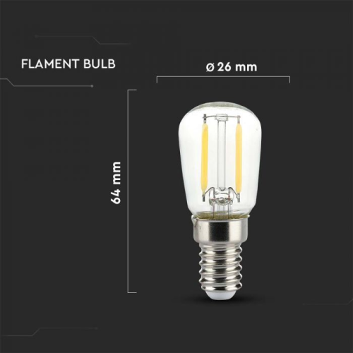 Bec LED filament 2W E14 ST26 3000K, V-TAC