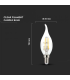 Bec LED filament 4W E14 lumanare cu flacara 3000K, V-TAC