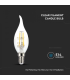 Bec LED filament 4W E14 lumanare cu flacara 3000K, V-TAC