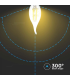 Bec LED filament 4W E14 lumanare cu flacara 3000K, V-TAC