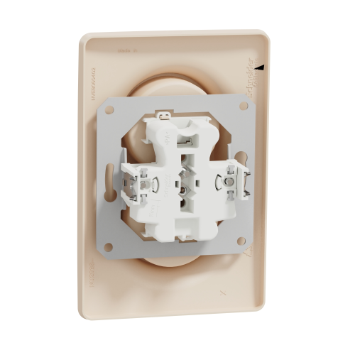 Priza dubla Unica bej 16A, Schneider