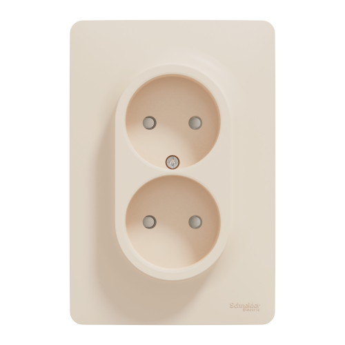 Priza dubla Unica bej 16A, Schneider