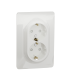Priza schuko dubla Unica alb 16A, Schneider