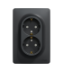 Priza schuko dubla Unica antracit 16A, Schneider