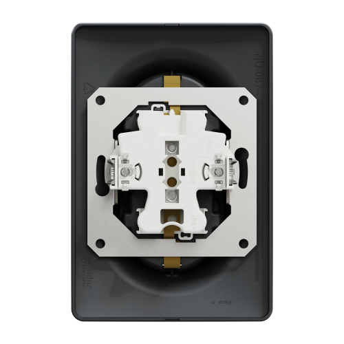 Priza schuko dubla Unica antracit 16A, Schneider
