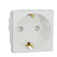 Priza schuko cu obturatoare Unica alb 16A, Schneider