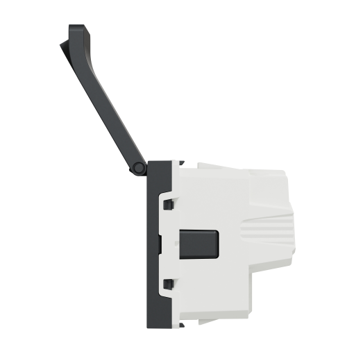 Priza schuko cu obturatoare+capac Unica antracit 16A, Schneider