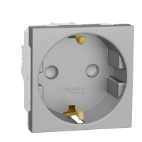 Priza schuko cu obturatoare Unica aluminiu 16A, Schneider