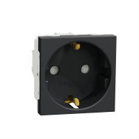 Priza schuko cu obturatoare Unica antracit 16A, Schneider