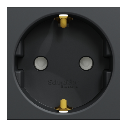 Priza schuko cu obturatoare Unica antracit 16A, Schneider
