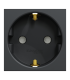 Priza schuko cu obturatoare Unica antracit 16A, Schneider