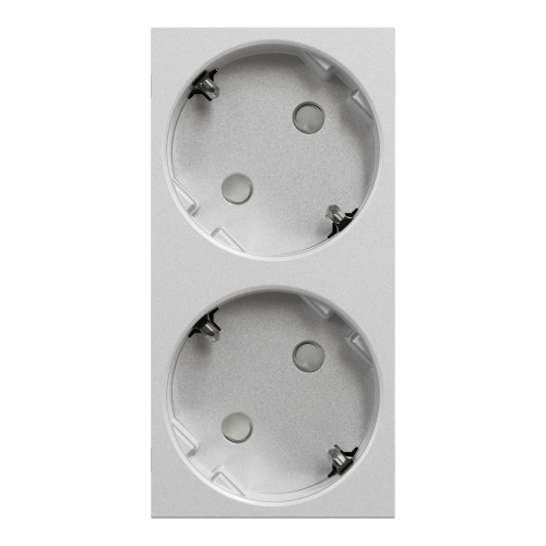 Priza schuko dubla fara surub cu obturatoare Unica aluminiu 16A, Schneider