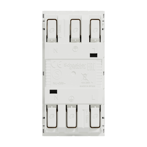 Priza schuko dubla fara surub cu obturatoare Unica aluminiu 16A, Schneider