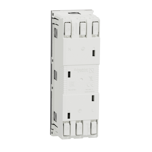 Priza schuko tripla fara surub cu obturatoare Unica aluminiu 16A, Schneider