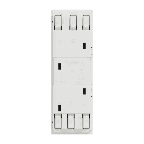 Priza schuko tripla fara surub cu obturatoare Unica alb 16A, Schneider