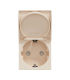 Priza schuko cu obturatoare+capac Unica bej 16A, Schneider