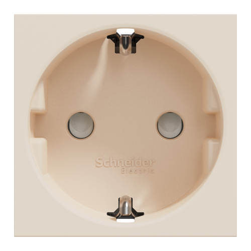 Priza schuko cu obturatoare Unica bej 16A, Schneider