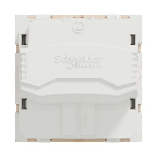 Priza schuko cu obturatoare Unica bej 16A, Schneider