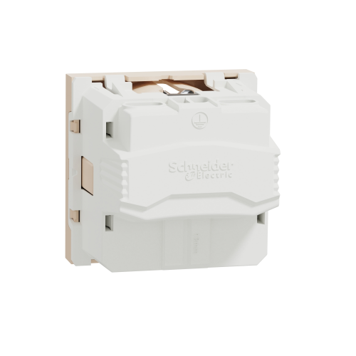 Priza schuko cu obturatoare Unica bej 16A, Schneider
