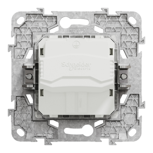 Priza schuko cu suport fixare si gheare Unica alb 16A, Schneider