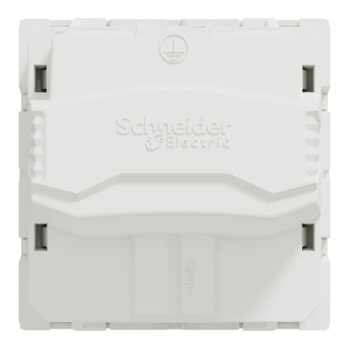 Priza schuko cu obturatoare Unica alb antibacterian 16A, Schneider