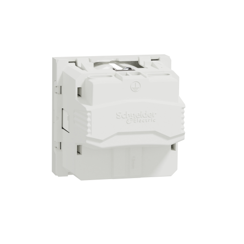Priza schuko cu obturatoare Unica alb antibacterian 16A, Schneider