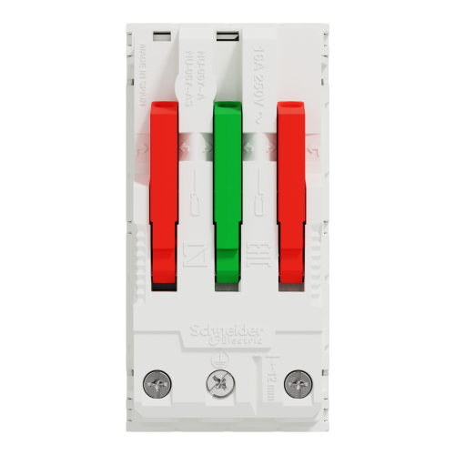 Priza schuko dubla Unica alb antibacterian 16A, Schneider