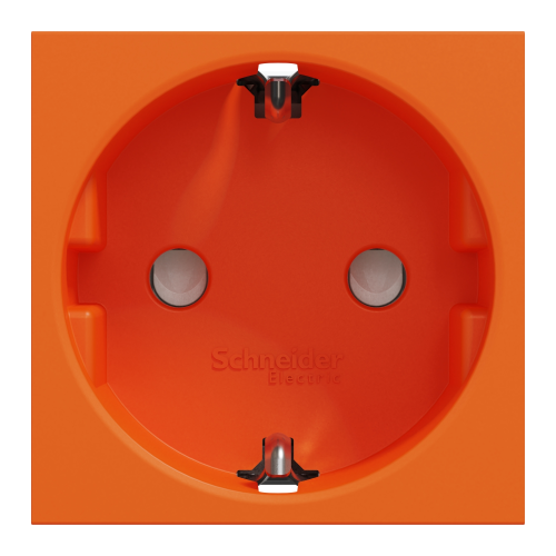 Priza schuko cu obturatoare Unica portocaliu 16A, Schneider
