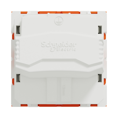 Priza schuko cu obturatoare Unica portocaliu 16A, Schneider