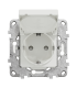 Priza schuko IP44 cu obturatoare si capac +suport fixare si gheare Unica alb 16A, Schneider