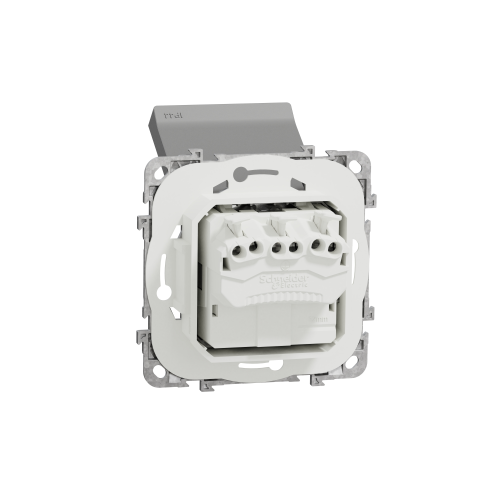 Priza schuko IP44 cu obturatoare si capac +suport fixare si gheare Unica aluminiu 16A, Schneider