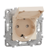 Priza schuko IP44 cu obturatoare si capac +suport fixare si gheare Unica bej 16A, Schneider