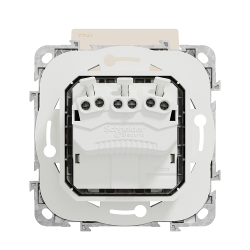 Priza schuko IP44 cu obturatoare si capac +suport fixare si gheare Unica bej 16A, Schneider