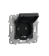 Priza schuko IP44 cu obturatoare si capac +suport fixare si gheare Unica antracit 16A, Schneider