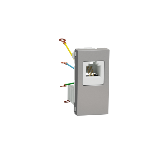 Priza telefon RJ12 Unica 1M aluminiu, Schneider